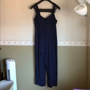 Polka dot jumpsuit navy with dots
